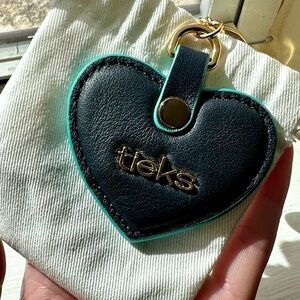 Tieks Navy blue Heart Keychain with Gold Detail